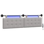 vidaXL Tête de lit suspendue Gris nuage Tissu