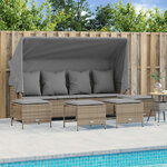 vidaXL Salon de jardin avec coussins 5 Pièces beige résine tressée