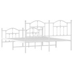 vidaXL Cadre de lit métal sans matelas et pied de lit blanc 180x200 cm