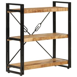 vidaXL Bibliothèque 3 niveaux 77x30x80 cm bois massif manguier et fer