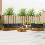 vidaXL Ensemble de canapés d'extérieur 8 pc Naturel et Anthracite