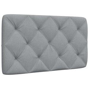 vidaXL Coussin de tête de lit gris clair 90 cm tissu