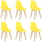 vidaXL Chaises à manger lot de 6 jaune plastique