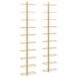 vidaXL Casier à vin mural pour 10 bouteilles 2 Pièces Doré Métal