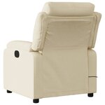 vidaXL Fauteuil inclinable de massage électrique crème tissu