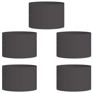 vidaXL Anneau de jardinière 5 Pièces Noir 30 x 30 x 20 cm