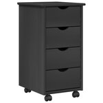vidaXL Cabinet roulant 34 x 39 x 65 5 cm Bois de Pin Massif Gris