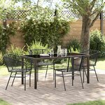 vidaXL Ensemble de salle à manger pour jardin 5 Pièces Noir polyrotin