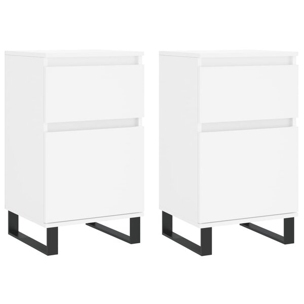 vidaXL Buffets 2 Pièces blanc 40x35x70 cm bois d’ingénierie