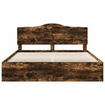 vidaXL Cadre de lit Chêne fumé 180 x 200 cm Pin massif