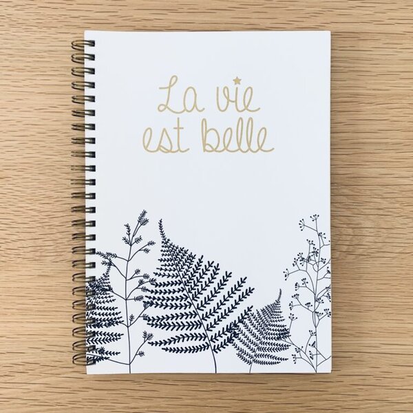 Carnet spirales et lignes - La vie est belle