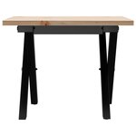 vidaXL Table basse cadre en X 40x40x35 cm bois de pin massif et fonte