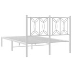 vidaXL Cadre de lit métal sans matelas et tête de lit blanc 120x190 cm