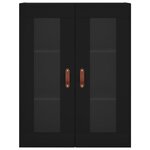 vidaXL Buffet haut Noir 69 5x34x180 cm Bois d'ingénierie