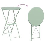vidaXL Ensemble bistro pliant 3 Pièces Vert menthe clair Acier