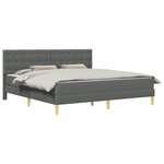 vidaXL Cadre de lit avec matelas Gris foncé 180 x 200 cm Tissu