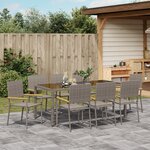 Ensemble de salle à manger de jardin 9 pièces vidaXL gris poly rattan