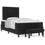 vidaXL Lit à ressorts avec matelas Noir 120 x 190 cm tissu