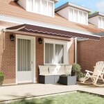 vidaXL Cadre d'auvent Marron 400 x 200 cm Polyester avec revêtement PU
