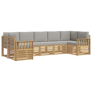 vidaXL Ensemble de canapés d'extérieur 6 pc Blanc et gris clair