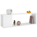 vidaXL Meuble TV Blanc brillant 100x24x32 cm Bois d'ingénierie