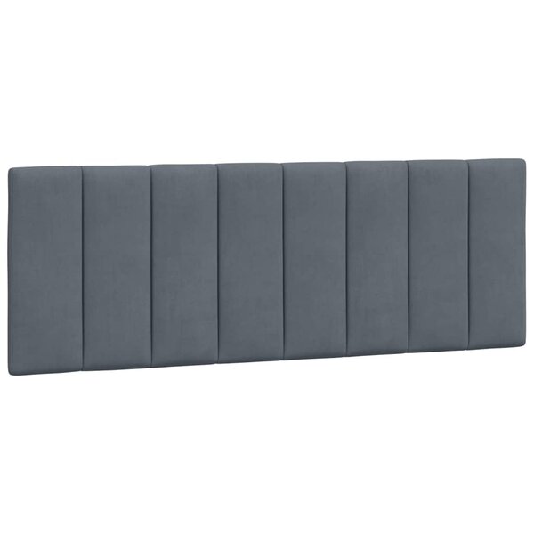 vidaXL Coussin de tête de lit Hanko gris foncé 120 cm velours