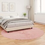 vidaXL Tapis en fausse Tafalla Rose Ø 160 cm Polyester
