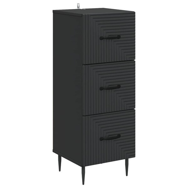 vidaXL Armoire à tiroirs Noir 33 x 34 5 x 89 5 cm Bois d'ingénierie