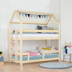 Lit superposé cabane MONTY 222 cm verni