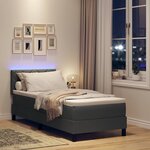 vidaXL Lit à ressorts avec matelas Gris foncé 80 x 200 cm tissu