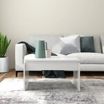 vidaXL Table basse blanc brillant 68x50x38 cm bois d'ingénierie