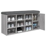 vidaXL Banc à chaussures sonoma gris 102x32x50 cm bois d'ingénierie