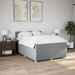 vidaXL Sommier à lattes de lit avec matelas Gris clair 140x200cm Tissu