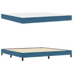 vidaXL Lit boxspring avec matelas Bleu foncé 200 x 200 cm Velours