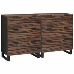 vidaXL Ensemble de buffet 2 Pièces Noyer 120 x 33 5 x 75 cm