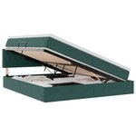 vidaXL Lit de rangement LED avec matelas Vert foncé 160 x 200 cm