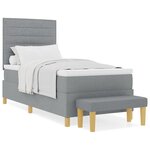 vidaXL Lit à ressorts avec matelas Gris clair 80 x 200 cm tissu