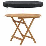 vidaXL Housse de Table Extérieure Noir 102 x 102 x 10 cm Tissu 600D