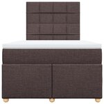 vidaXL Sommier à lattes de lit et matelas marron foncé 120x190cm tissu