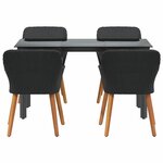 vidaXL Ensemble de salle à manger pour jardin 5 Pièces Noir polyrotin