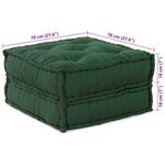 vidaXL Coussin 2 Pièces Vert 70 x 70 x 36 cm Polyester