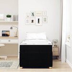 vidaXL Cadre de lit avec matelas Noir 100 x 200 cm tissu