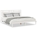 vidaXL Cadre de lit extra long sans matelas 180x220 cm bois massif