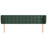 vidaXL Tête de lit avec oreilles Vert foncé 183x23x78/88 cm Velours