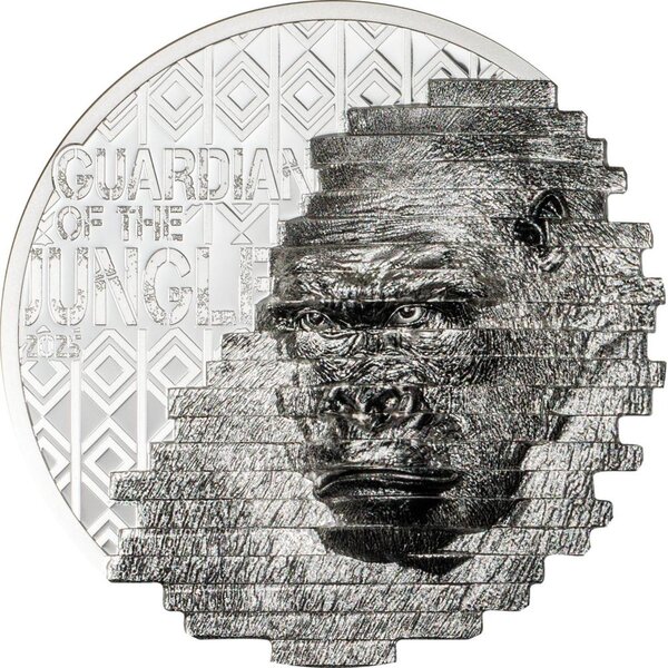 Monnaie GORILLA Reconstruction 2 Oz Argent 10$ Cook Islands 2025 (PRÉCOMMANDE)