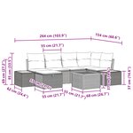 vidaXL Ensemble de Canapés de Jardin de 7 Pièces avec Coussins en Rattan Poly Noir