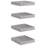 vidaXL Étagères murales flottantes 4 Pièces gris béton 23x23 5x3 8 cm MDF