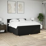 vidaXL Sommier à lattes de lit avec matelas Noir 180x200 cm Tissu