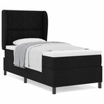 vidaXL Lit à ressorts avec matelas Noir 90 x 200 cm tissu