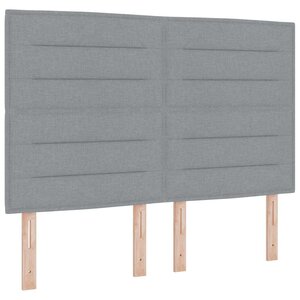 vidaXL Lit à ressorts avec matelas Gris clair 160 x 200 cm tissu